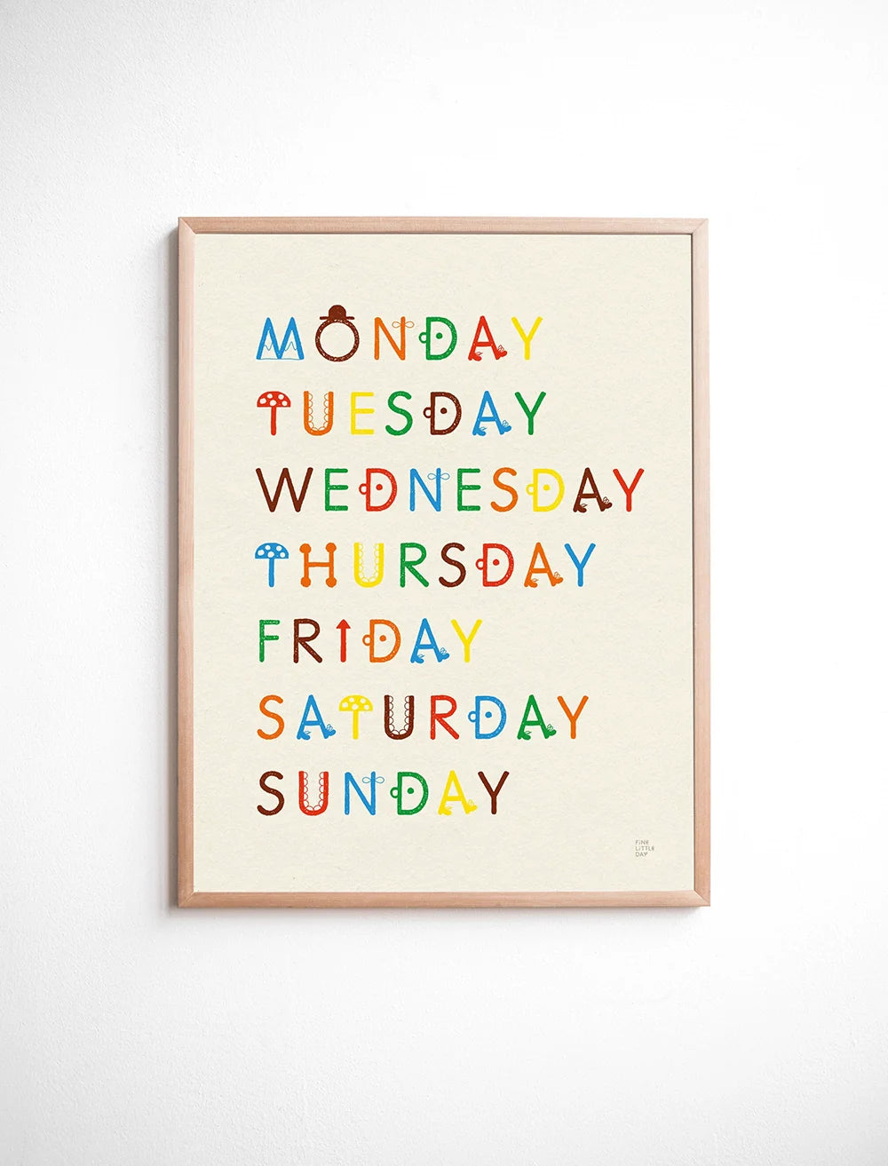 WEEKDAYS POSTER - 21x30 cm