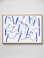 DOG WALK POSTER, BLÅ - 50x70 cm